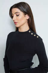 Four Button Mock Neck Sweater