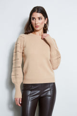 Cashmere Openwork Sleeve Sweater