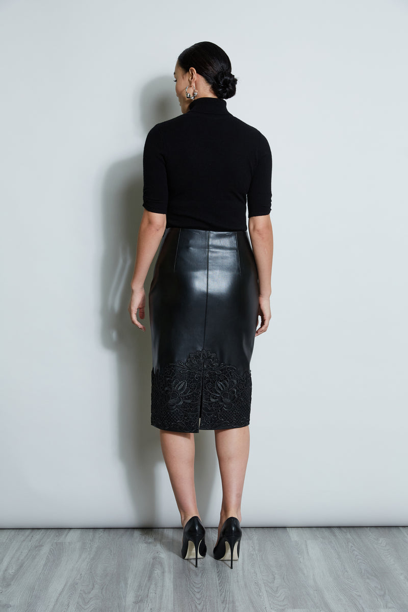 Leather skirt lace on sale