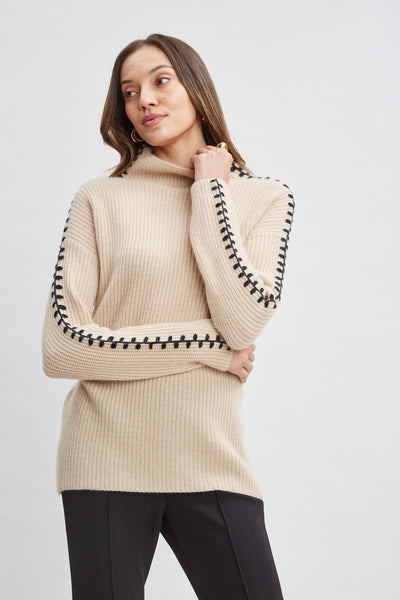 Cashmere Whipstitch Sweater Image 1