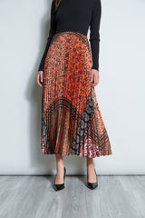 Printed Pleated Midi Dress