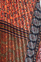 Printed Pleated Midi Dress