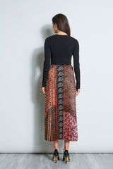 Printed Pleated Midi Dress
