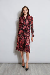 Burnout Tie Shirt Dress