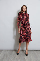 Burnout Tie Shirt Dress
