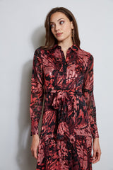 Burnout Tie Shirt Dress