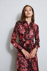Burnout Tie Shirt Dress