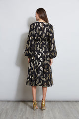 Metallic Paisley Jacquard Dress