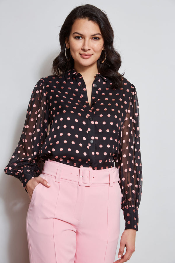 pink spot blouse