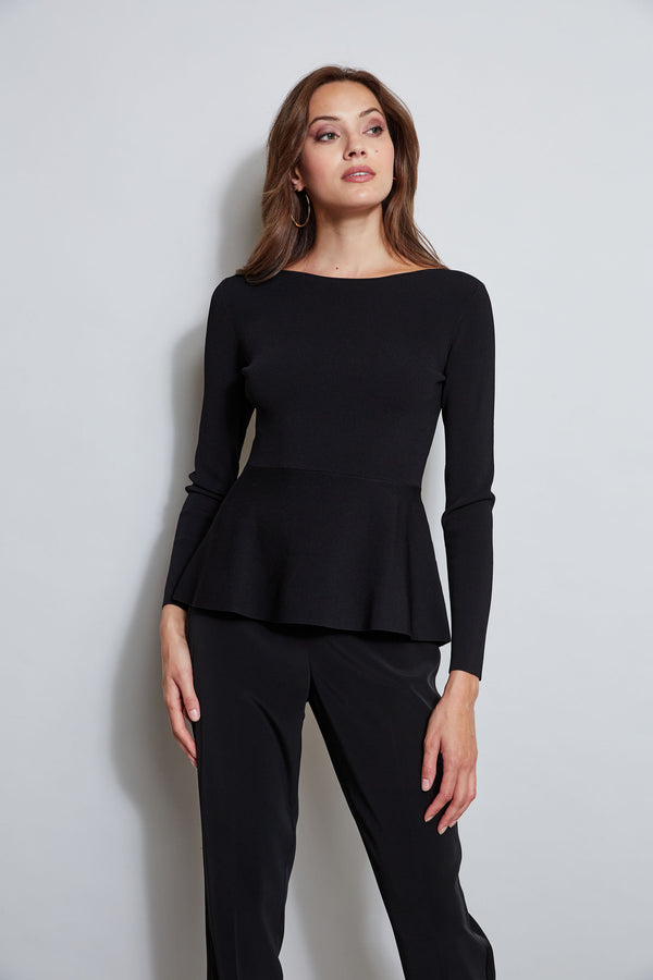 Long Sleeve Peplum Sweater