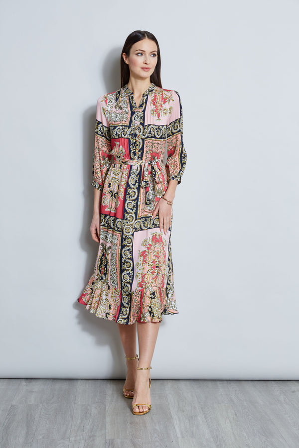 Baroque Scarf Print Dress