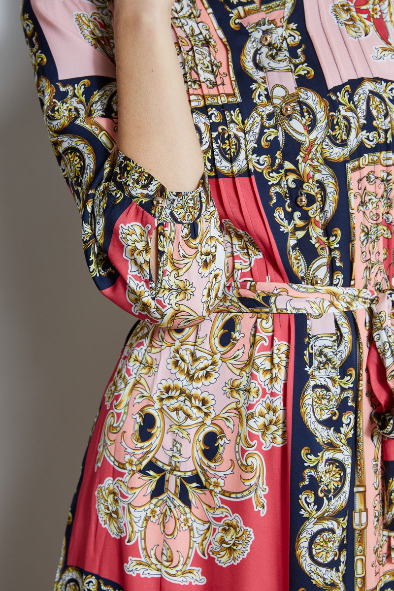 Baroque Scarf Print Dress