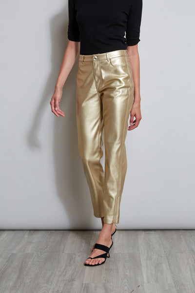 Metallic Vegan Leather Pant Image 4