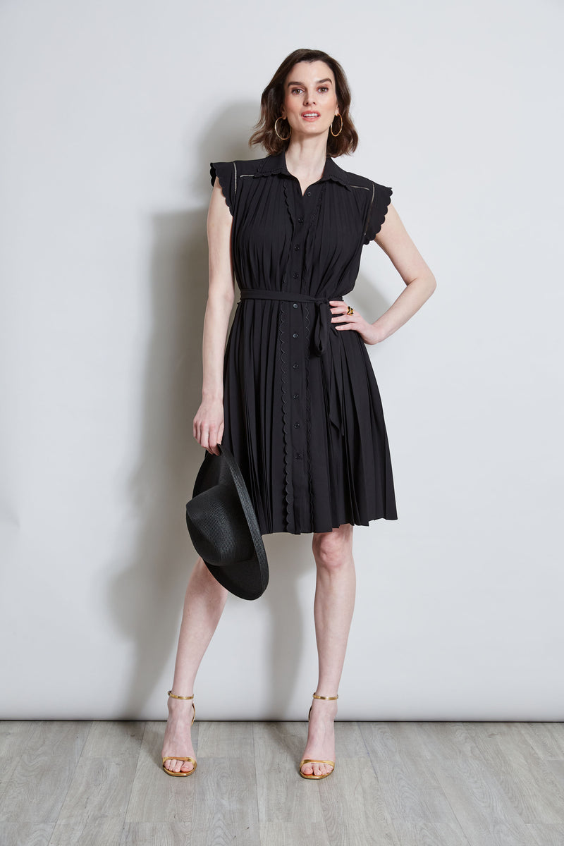 Pleated Scallop Dress Elie Tahari