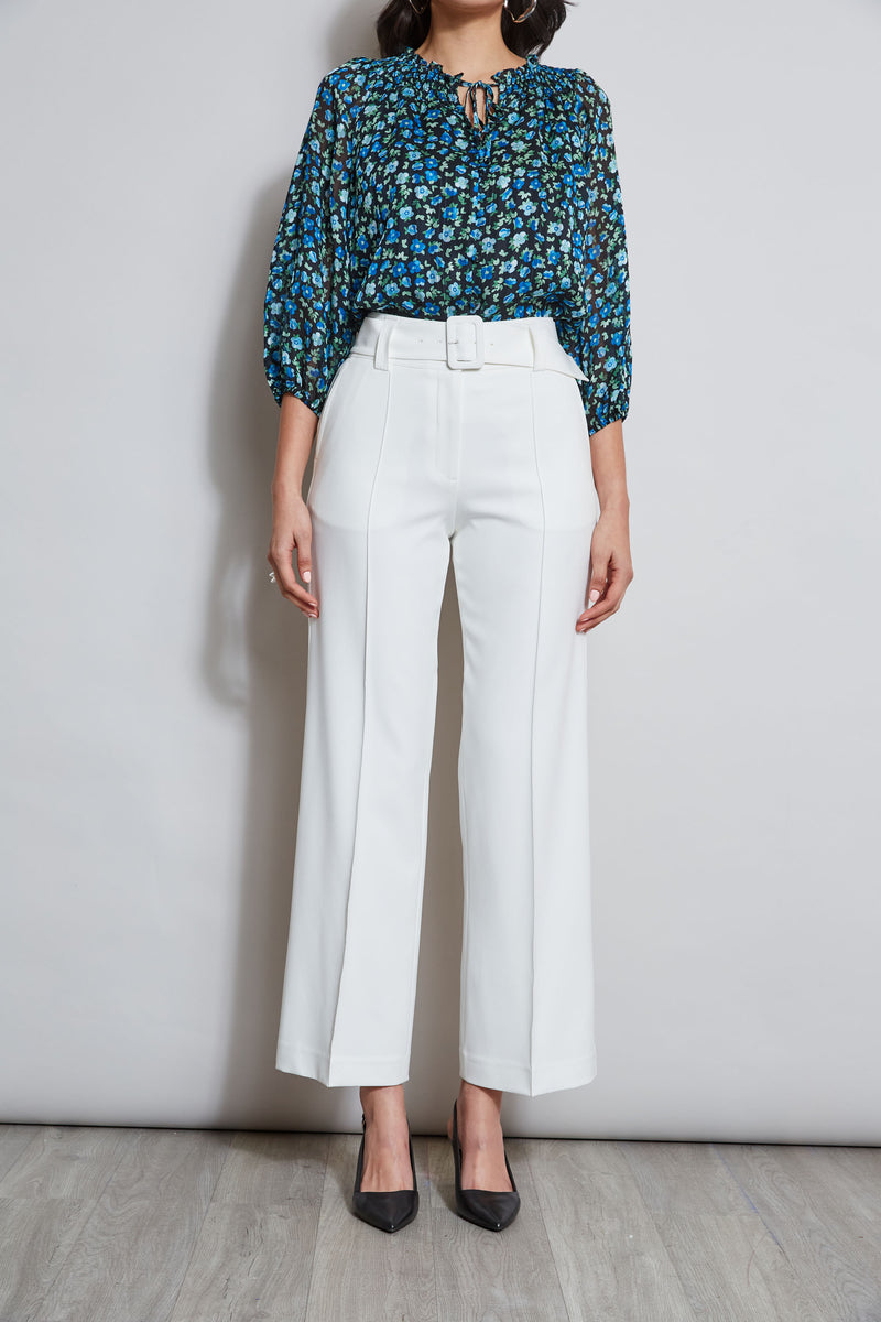 Belted Crepe Pant