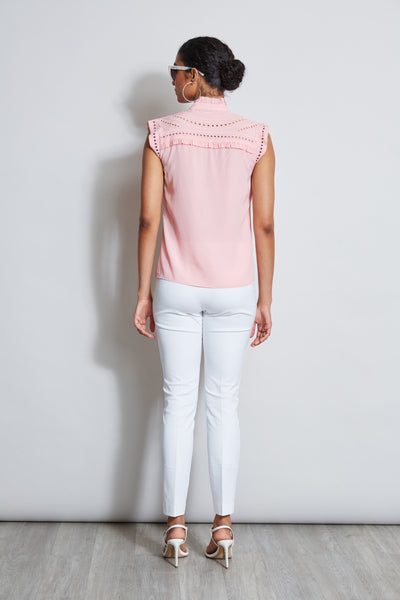 Embroidered Sleeveless Shirt Image 6