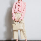 Stretch Denim Wide Leg Pant