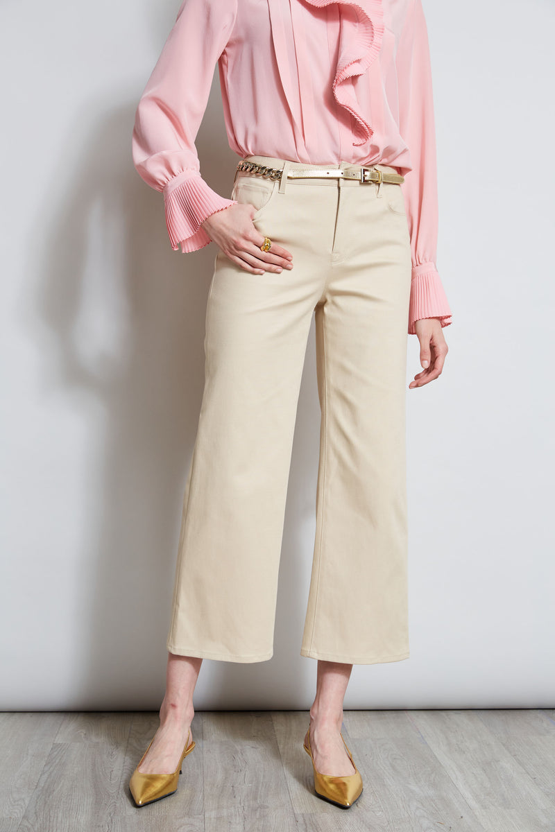 Stretch Denim Wide Leg Pant