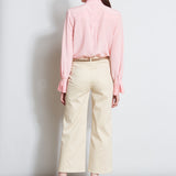 Stretch Denim Wide Leg Pant