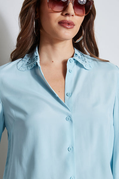 Embroidered Collar Shirt Image 4
