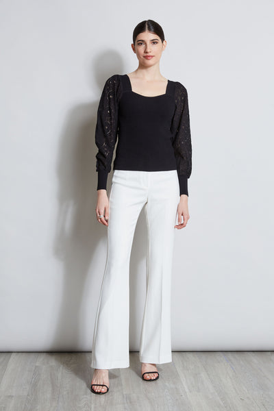 Contour Neck Lace Sleeve Sweater Image 2