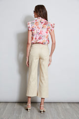 Pleated Floral Shirt
