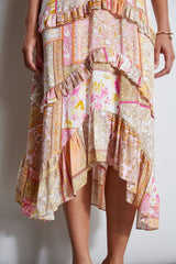 Patchwork Print Midi Dress