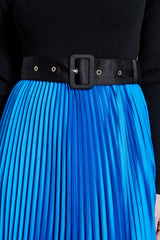 Pleated Belted Dress
