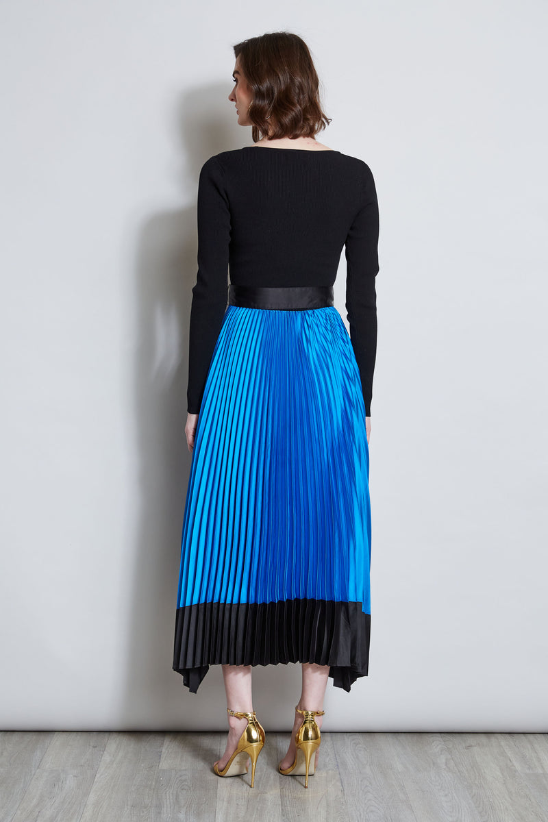 Pleated Belted Dress