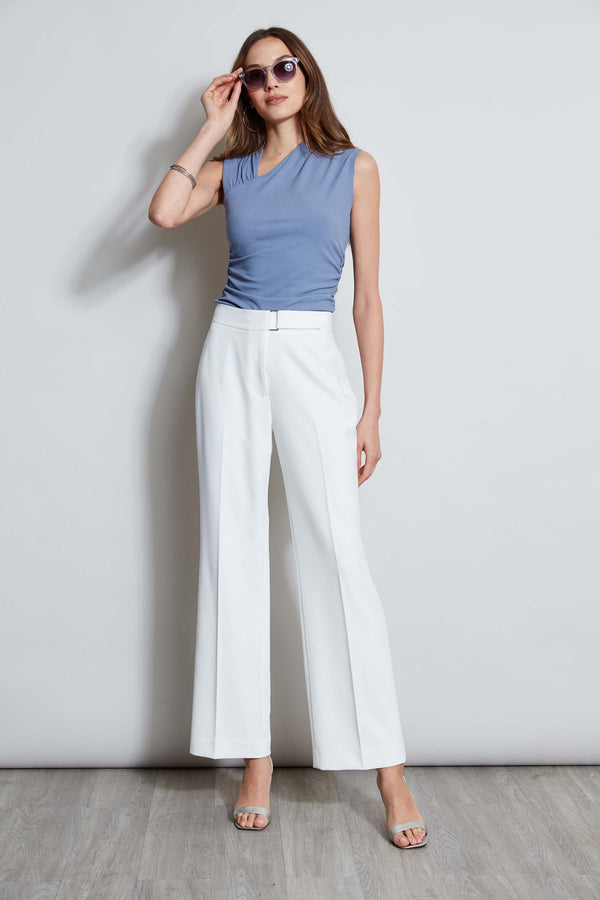 Wide Leg Self-Belt Pant