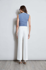 Wide Leg Self-Belt Pant