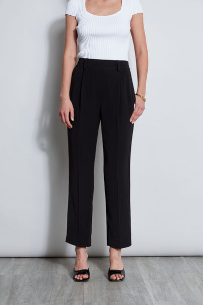 Pleated Straight Leg Pull On Pant Image 1
