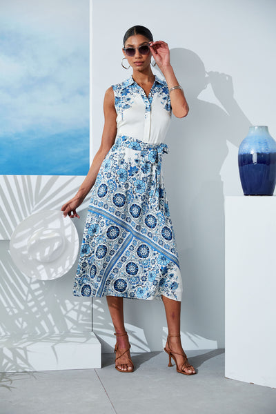 Silk Cascade Garden Shirt Dress Image 2