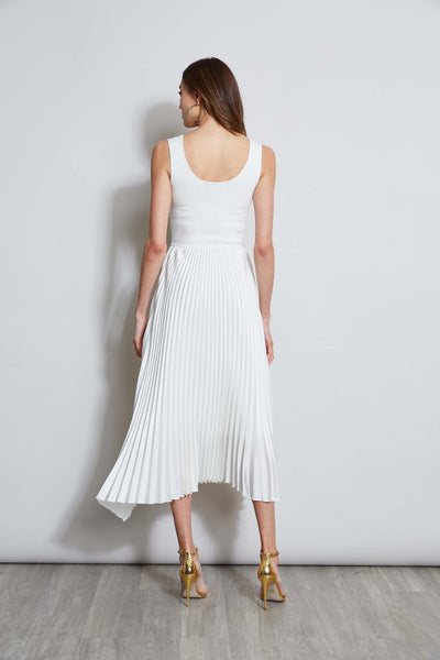 Sleeveless Contour Pleated Midi Dress Image 5
