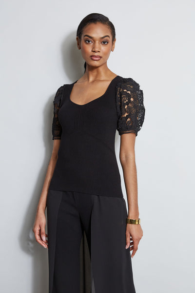 Lace Sleeve Sweater Image 4