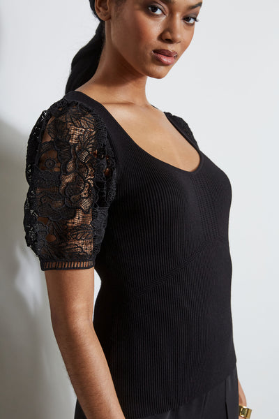 Lace Sleeve Sweater Image 5