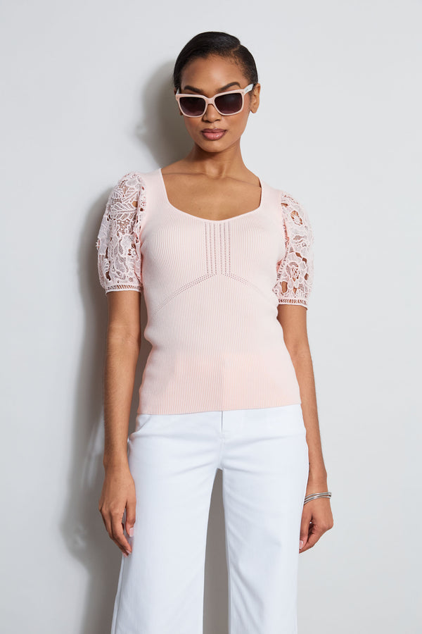 Lace Sleeve Sweater Elie Tahari