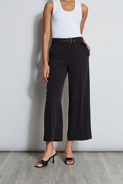 Wide Leg Cropped Belted Pant Image 3