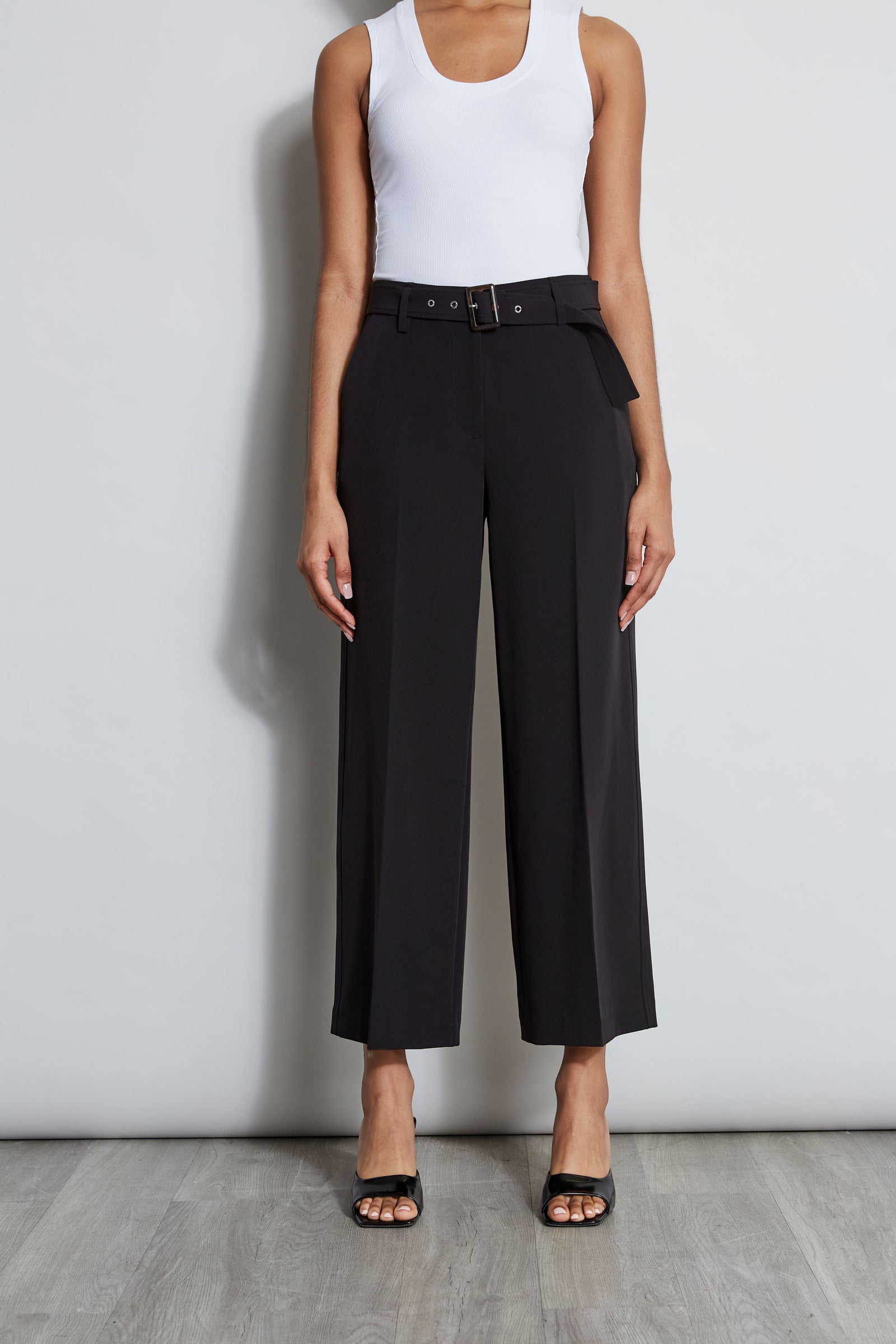 Wide Leg Cropped Belted Pant – Elie Tahari - Main Image