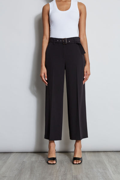 Wide Leg Cropped Belted Pant Image 1