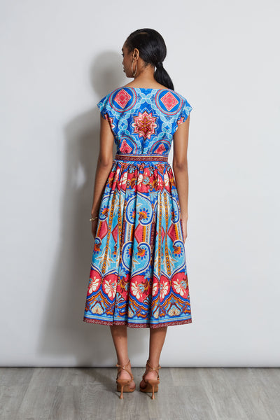 Tapestry Floral Cotton Midi Dress Image 6