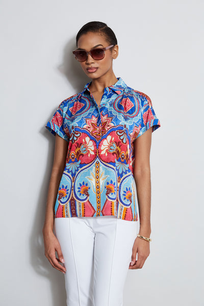 Silk Tapestry Floral Shirt Image 4