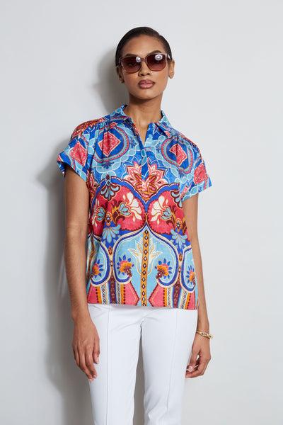 Silk Tapestry Floral Shirt Image 3