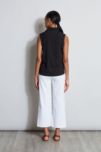 Sleeveless Button-Down Shirt Image 6