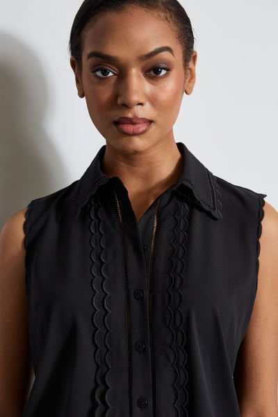 Sleeveless Button-Down Shirt Image 4