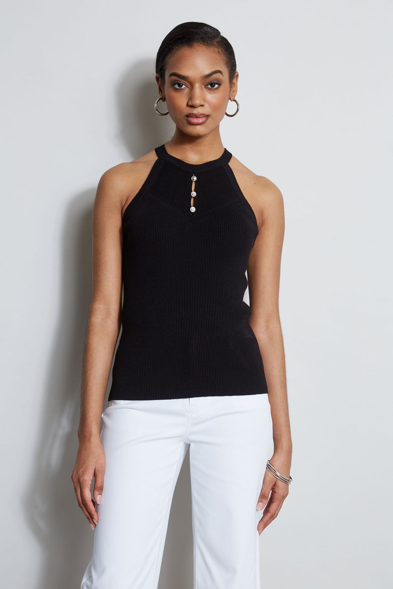 Halter Neck Knit Sweater Elie Tahari