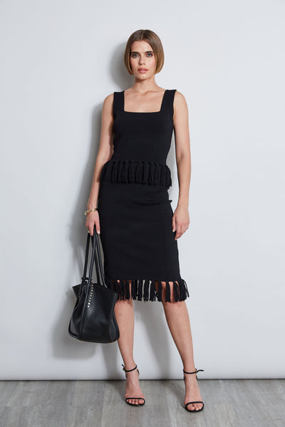 Fringe Hem Knit Skirt Image 2