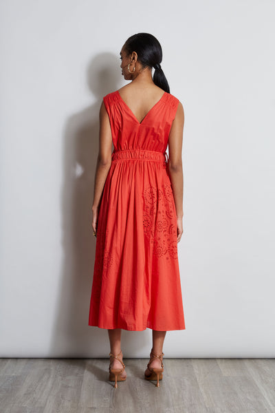 Embroidered Midi Dress Image 5