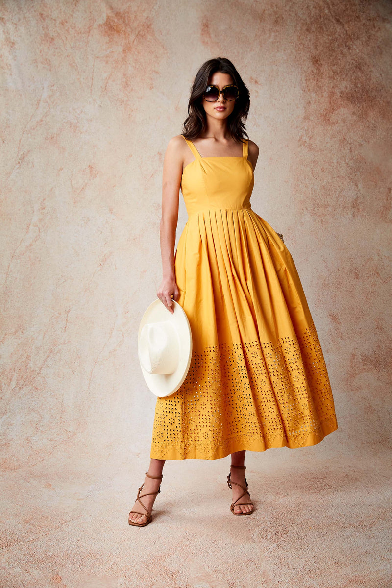 Orange embroidered dress outlet