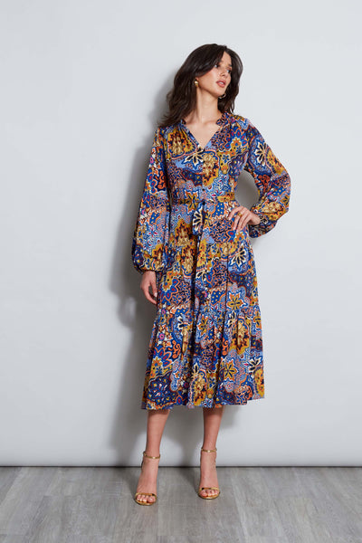Silk Night Garden Midi Dress Image 4